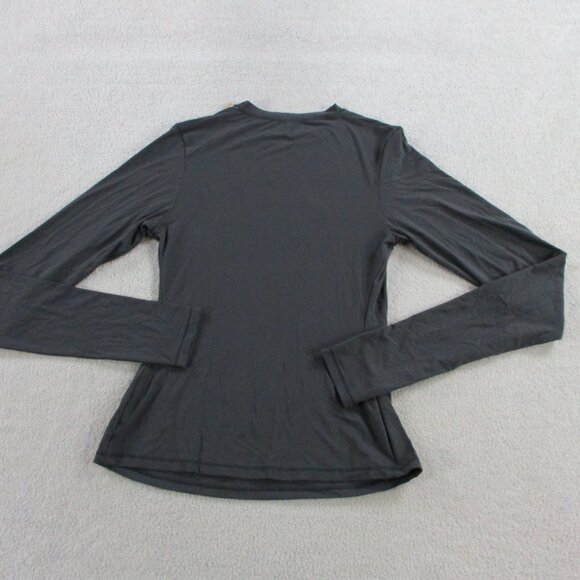 SKIMS Fits Everybody Long Sleeve T Shirt Womens Small Onyx Black Nylon NWT NEW - Picture 3 of 9